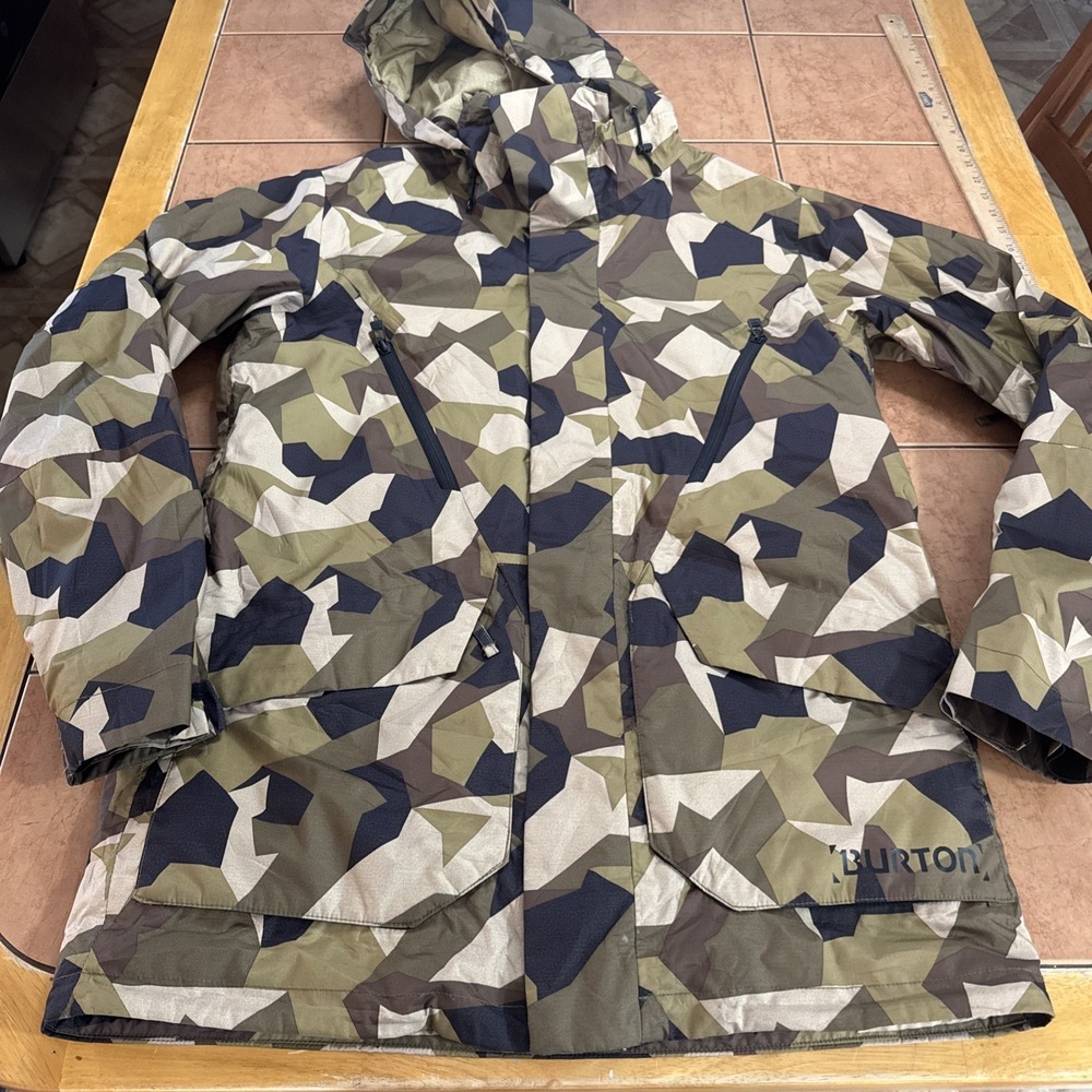 Burton Dry Ride Snowboard SKI Multicolor Jacket Camo Mens Sz Medium Coat
